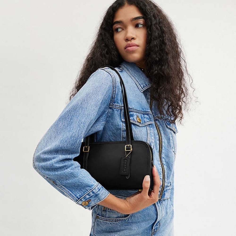 Coach Swing Zip Buckle Detail Satchel Bag